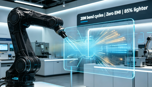 Why Is Your Industrial Robot Arm Still Using Copper Cable? Three Game-Changing Advantages of Glass Fiber Active Optical Cables