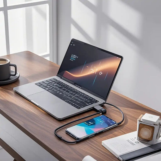 Phoossno USB C fiber optic cable , bidirectional 10Gbps transmission&60W fast charging, military grade Type-C fiber optic cable compatible with cameras, VR &AR, laptops and mobile phones ect