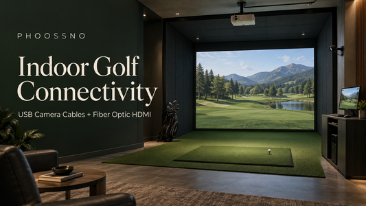 USB and HDMI Cables for an Indoor Golf Simulator