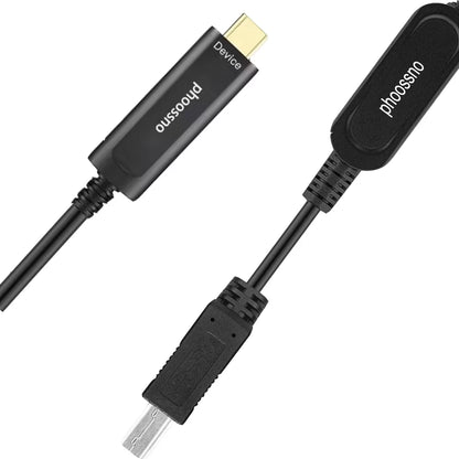 Phoossno USB Typ C auf B Verlängerungskabel Aktives optisches USB 10Gbps