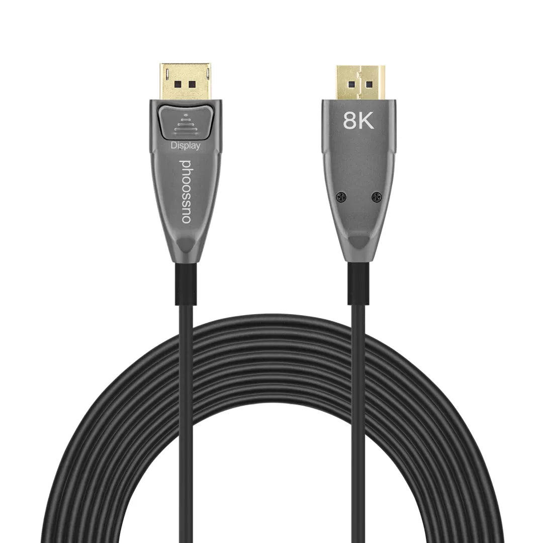 Cable de fibra pura DP 1.4 de 10 m, 32,4 Gbps, 8K, DisplayPort 4K