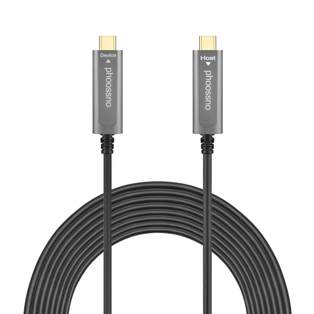 Cable de fibra óptica USB C a C de Phoossno Cable USB 3.1 tipo C