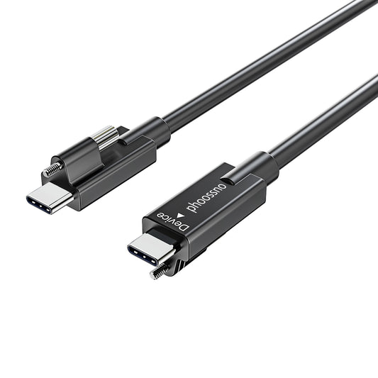 phoossno USB 4.0 Cable, Lock Shaped Structure, 80Gbps Transmission Speed, 240W Power Supply, Supports 8K or 4K displays,