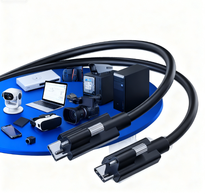 phoossno USB 4.0 Cable, Lock Shaped Structure, 80Gbps Transmission Speed, 240W Power Supply, Supports 8K or 4K displays,