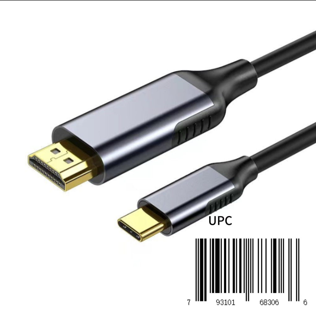 Type C Male to HDMl A Male copper cable.Support 4K@60Hz ,Standard PVc Jacket