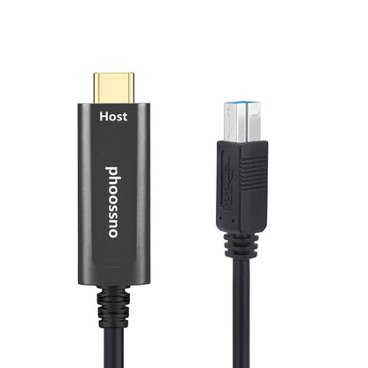 Phoossno USB Type C To B Extension Cable Active Optical USB 10Gbps