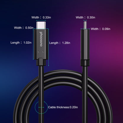 Phoossno USB C auf C Glasfaserkabel USB 3.1 Typ C Kabel