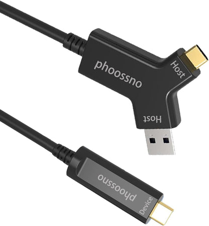 phoossno Y Solution USB A&C to C Active Optical Cable Version,33FT Supports All Mainstream Operating Systems Windows, Mac OS, Linux and is Compatible with Multiple USB Device Types