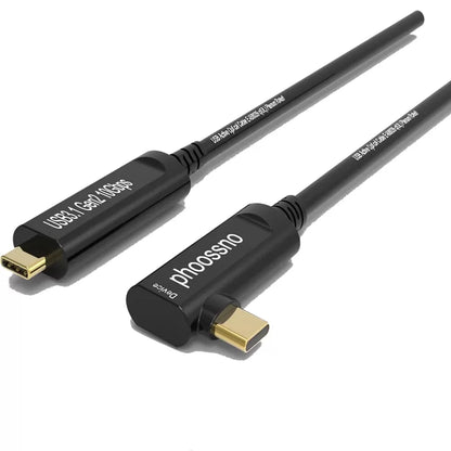 Mit UL CMP Plenum bewertetes USB C-zu-C-Glasfaserkabel 3.1 rechts, 90 °C