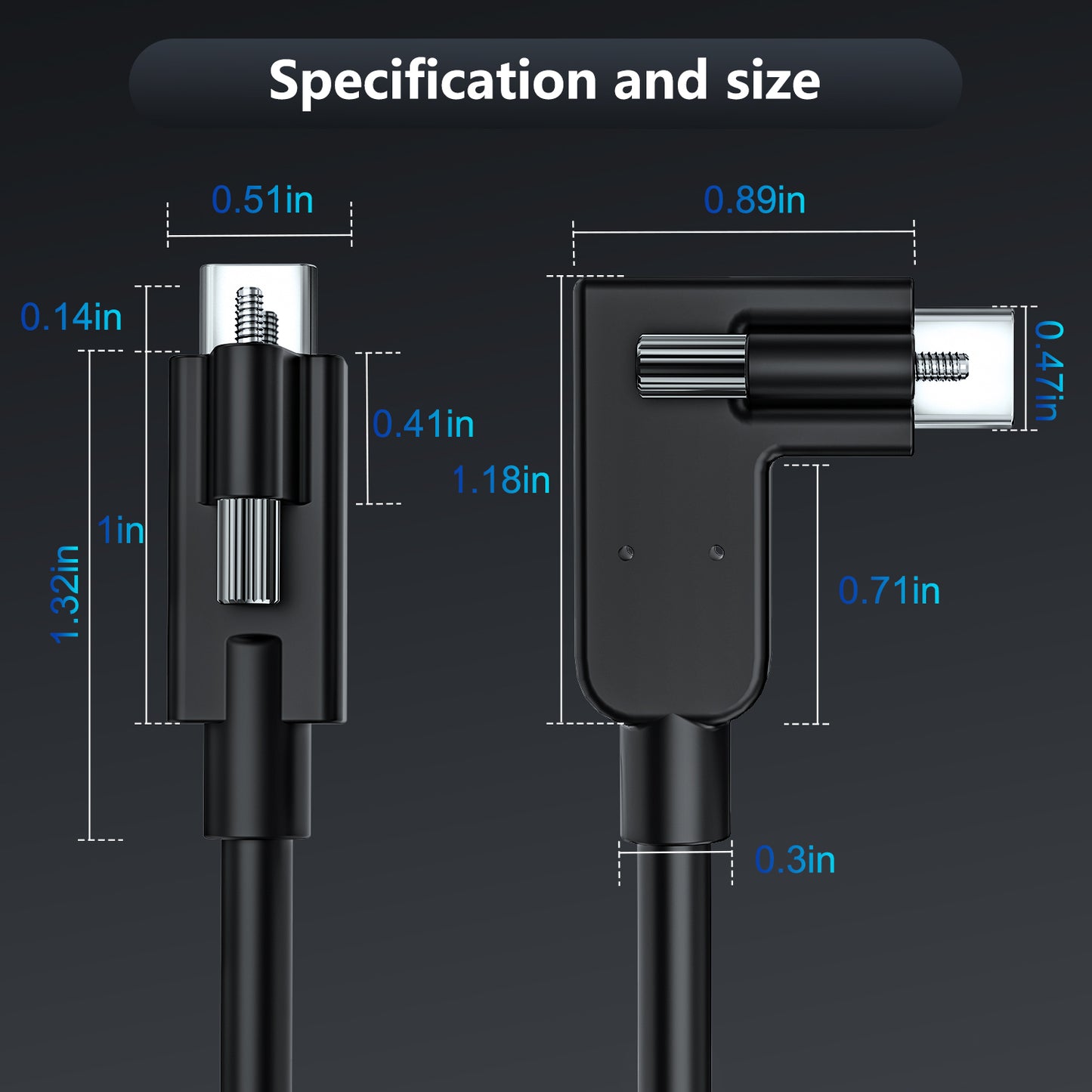 phoossno USB 4.0 Cable, Lock Shaped Structure, 80Gbps Transmission Speed, 240W Power Supply, Supports 8K or 4K displays,