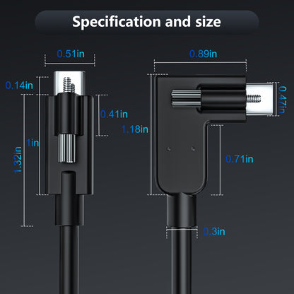phoossno USB 4.0 Cable, Lock Shaped Structure, 80Gbps Transmission Speed, 240W Power Supply, Supports 8K or 4K displays,