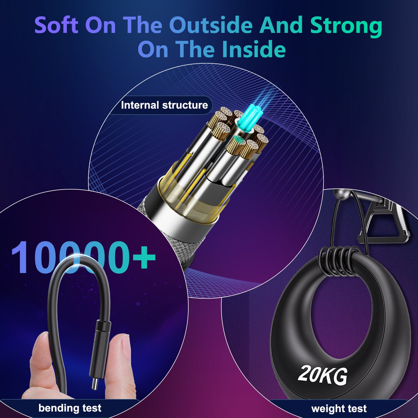 Phoossno USB C auf C Glasfaserkabel USB 3.1 Typ C Kabel