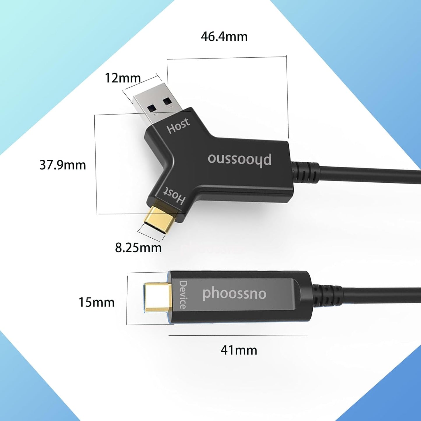 phoossno Y Solution USB A&C to C Active Optical Cable Version,33FT Supports All Mainstream Operating Systems Windows, Mac OS, Linux and is Compatible with Multiple USB Device Types