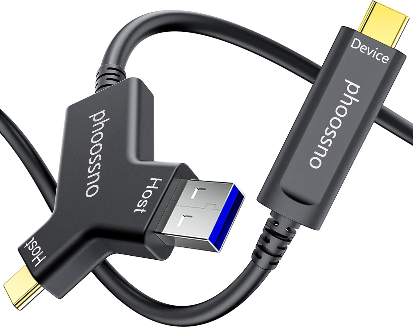 phoossno Y Solution USB A&C to C Active Optical Cable Version,33FT Supports All Mainstream Operating Systems Windows, Mac OS, Linux and is Compatible with Multiple USB Device Types