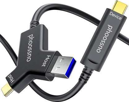 phoossno Y Solution USB A&C to C Active Optical Cable Version,33FT Supports All Mainstream Operating Systems Windows, Mac OS, Linux and is Compatible with Multiple USB Device Types