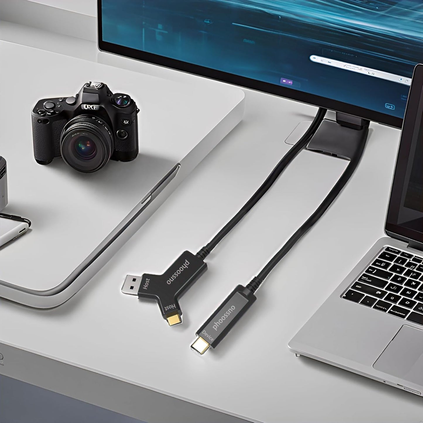 phoossno Y Solution USB A&C to C Active Optical Cable Version,33FT Supports All Mainstream Operating Systems Windows, Mac OS, Linux and is Compatible with Multiple USB Device Types