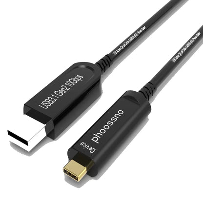 Cable de fibra óptica 3.1 USB A a C con certificación UL CMP de Phoossno, 10 Gbps