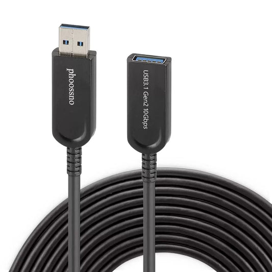 Phoossno USB 3.1 Verlängerungskabel Aktives optisches USB 10Gbps